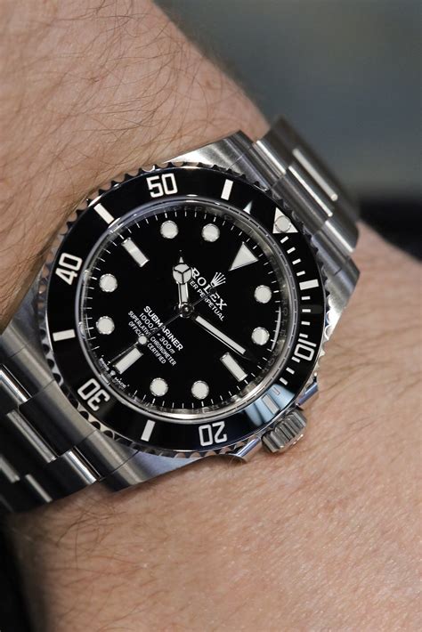 rolex submariner black on wrist|rolex submariner 124060 values falling.